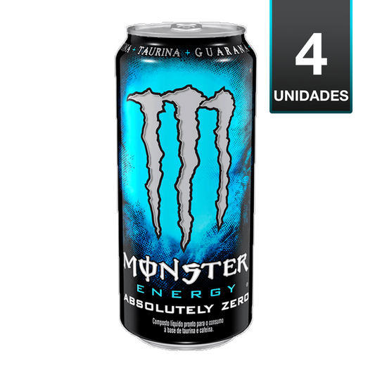 BEBIDA ENERGÉTICA MONSTER ABSOLUTELY ZERO 473 ML (4 UNIDADES)