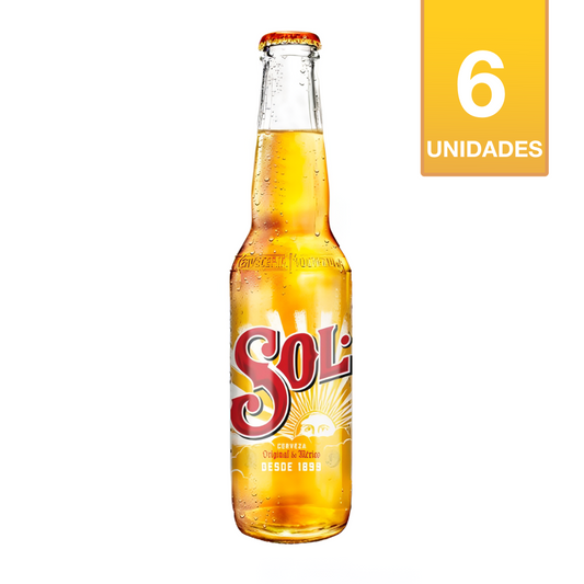 CERVEZA SOL BOTELLÍN 330CC (6 UNIDADES)