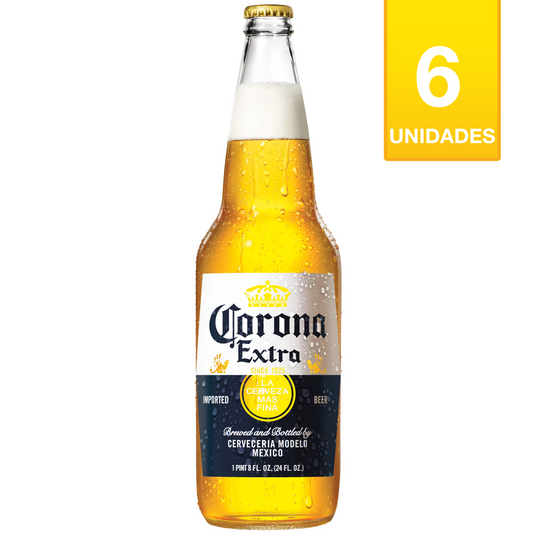 CERVEZA CORONA BOTELLA 710CC (6 UNIDADES)