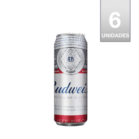 CERVEZA BUDWEISER LATA 470CC (6 UNIDADES)