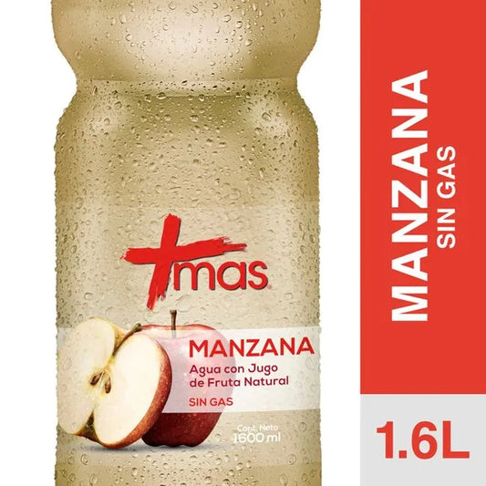 AGUA SABORIZADA MAS MANZANA SIN GAS 1.6 L