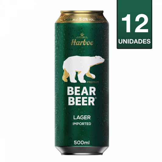 CERVEZA BEAR BEER LAGER 500CC (12 UNIDADES)