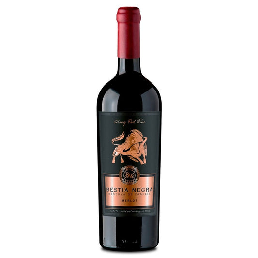 Vino bestia negra gran reserva merlot 750CC