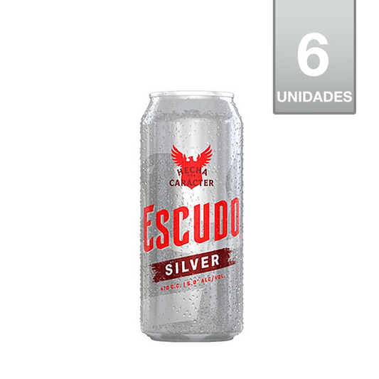 CERVEZA ESCUDO SILVER LATA 470CC (6 UNIDADES)