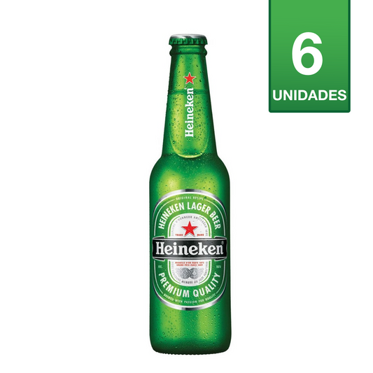 CERVEZA HEINEKEN BOTELLIN 330CC (6 UNIDADES)