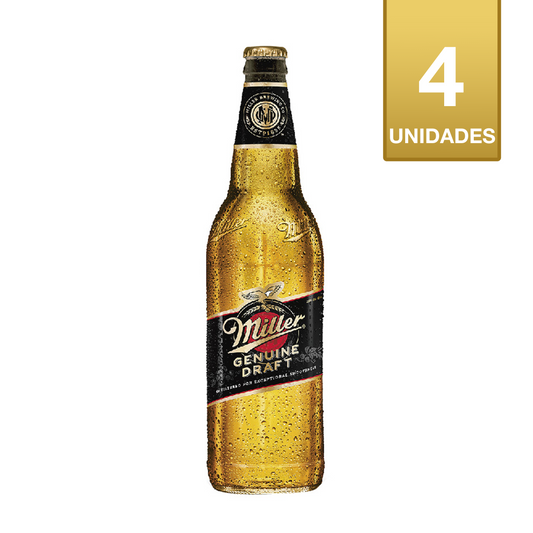 CERVEZA MILLER BOTELLA 650CC (4 UNIDADES)