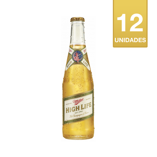 CERVEZA MILLER HIGH LIFE 355 ML (12 UNIDADES)