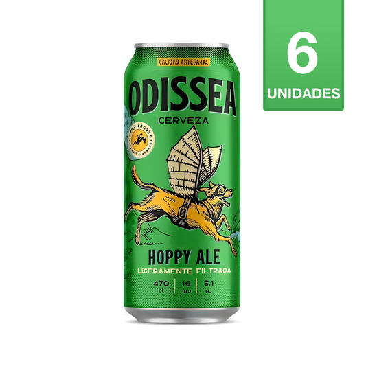 CERVEZA ODISSEA HOPPY ALE 470 CC (6 UNIDADES)