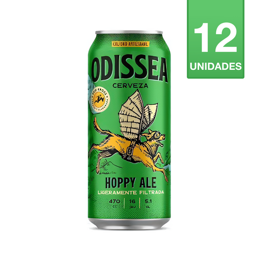 CERVEZA ODISSEA HOPPY ALE 470 CC (12 UNIDADES)