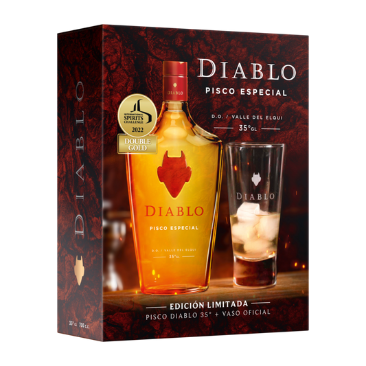 PACK PISCO DIABLO 35° 700CC + VASO