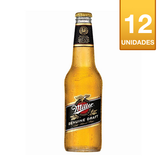 CERVEZA MILLER LAGER 355 CC (12 UNIDADES)