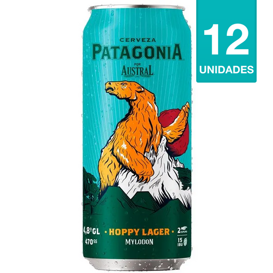 CERVEZA AUSTRAL PATAGONIA HOPPY LAGER 470CC (12 UNIDADES)