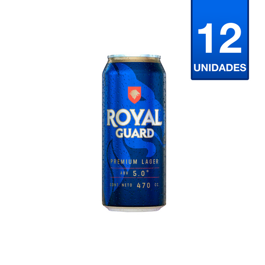 CERVEZA ROYAL GUARD PREMIUM LAGER 470 CC (12 UNIDADES)