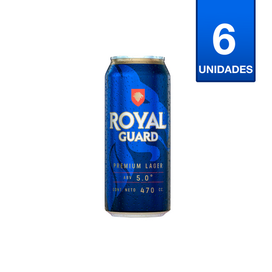 CERVEZA ROYAL GUARD PREMIUM LAGER 470 CC (6 UNIDADES)