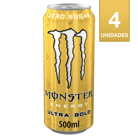 BEBIDA ENERGÉTICA MONSTER ENERGY ULTRA GOLD 473 CC (4 UNIDADES)