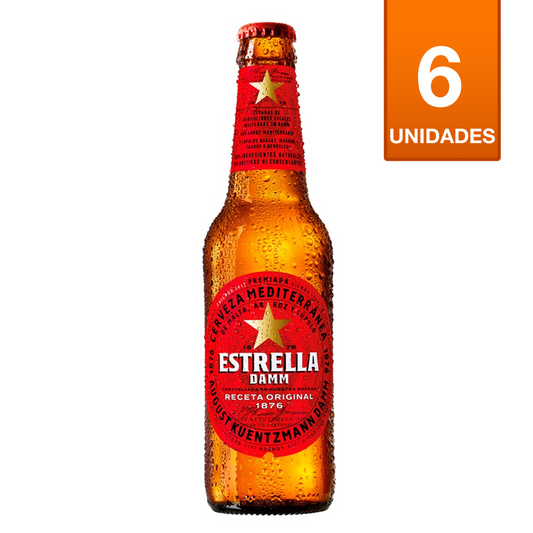 CERVEZA ESTRELLA DAMM LAGER 330 CC (6 UNIDADES)