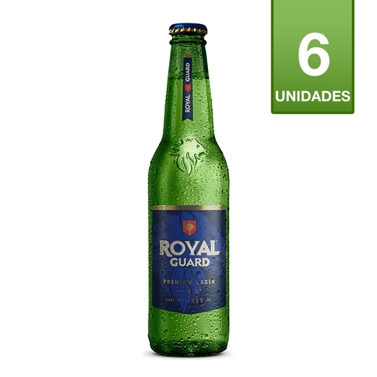 CERVEZA ROYAL GUARD PREMIUM LAGER 355 CC (6 UNIDADES)