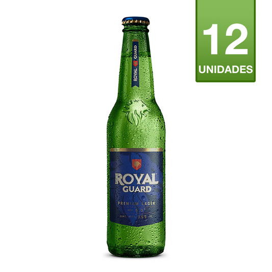 CERVEZA ROYAL GUARD PREMIUM LAGER 355 CC (12 UNIDADES)